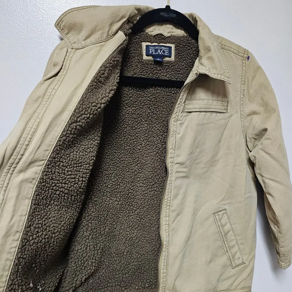 Kids The Childrens Place Sherpa Lined Work Jacket Size 7/8